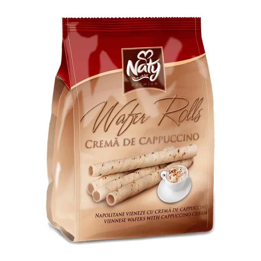 Naty Wafer Rolls – Bécsi ostyarudak cappuccino krémmel 200 g