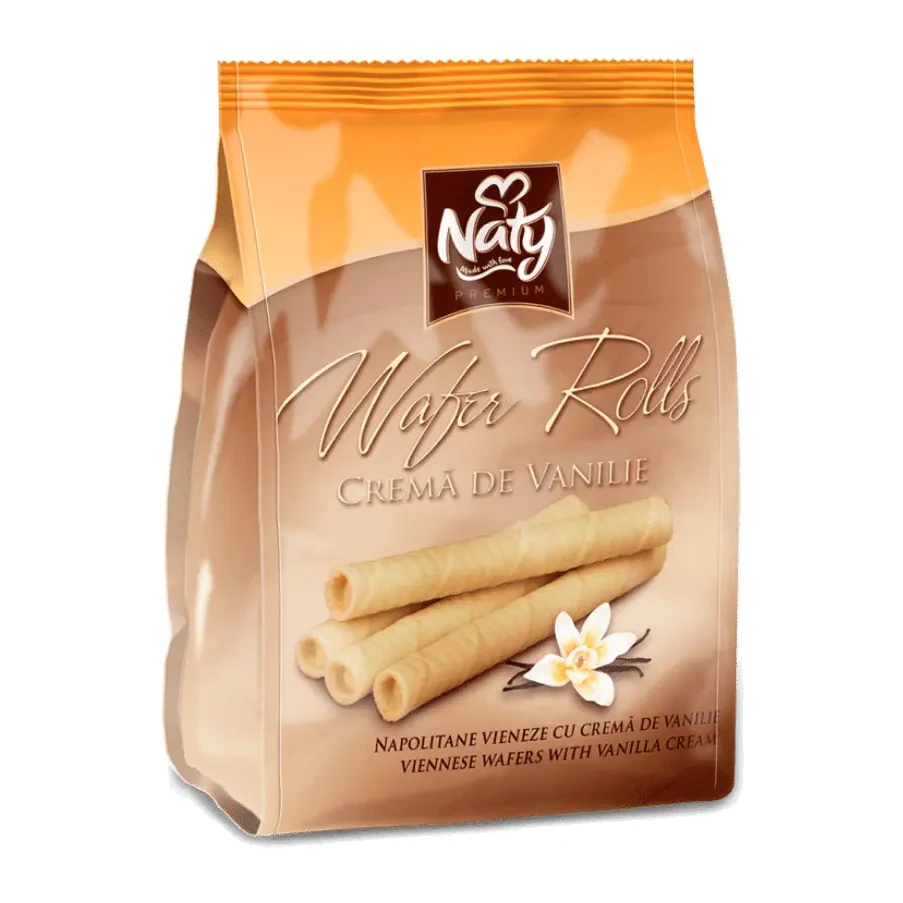 Naty Wafer Rolls – Bécsi ostyatekercs vaníliakrémmel 200 g