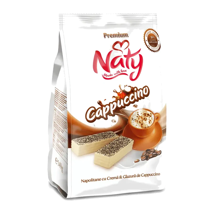 Naty Premium – Ostya cappuccino krémmel és bevonattal 140 g