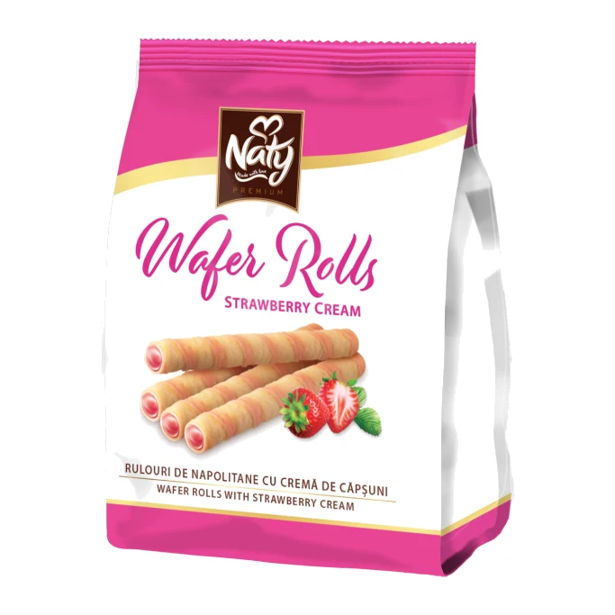 Naty Wafer Rolls – Ostyatekercsek Eperkrémmel 100 g