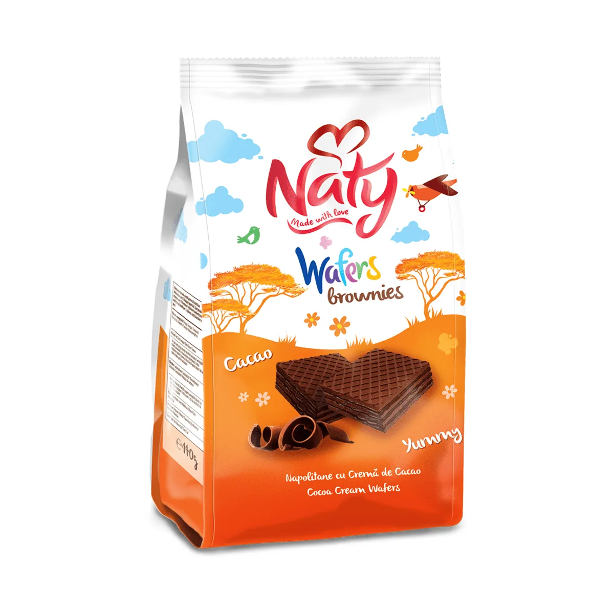 Naty Brownies – Napolitane cu Cremă de Cacao 140 g
