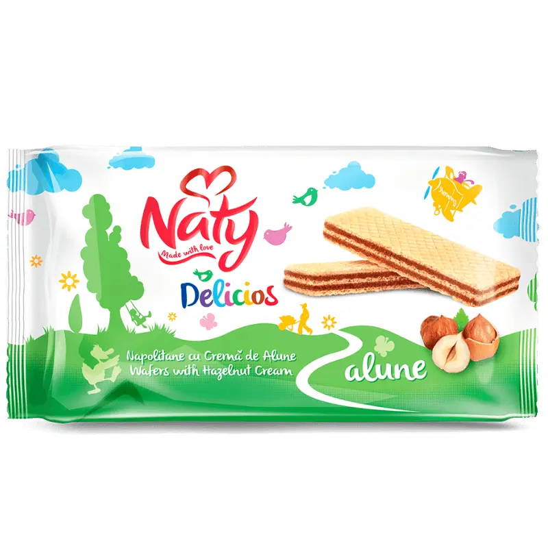 Naty Napolitane cu Cremă de Alune 160 g