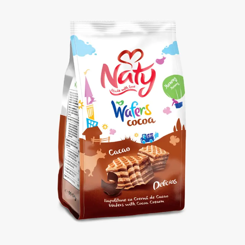 Naty Napolitane cu Cremă de Cacao 140 g