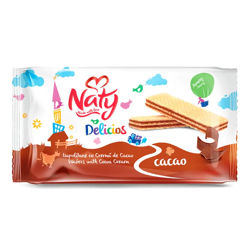 Naty Napolitane cu Cremă de Cacao 160 g