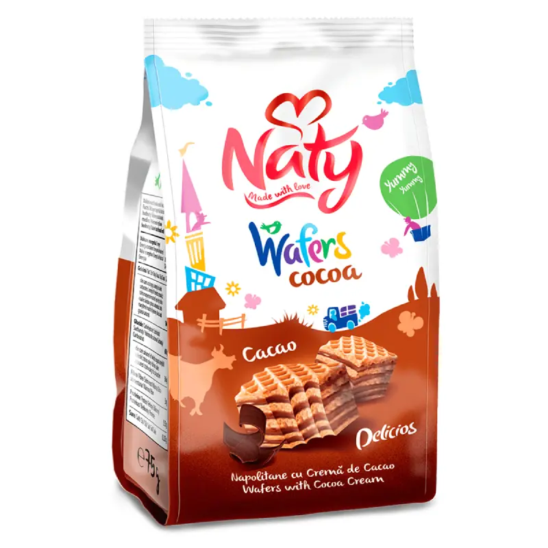 Naty Napolitane cu Cremă de Cacao 75 g