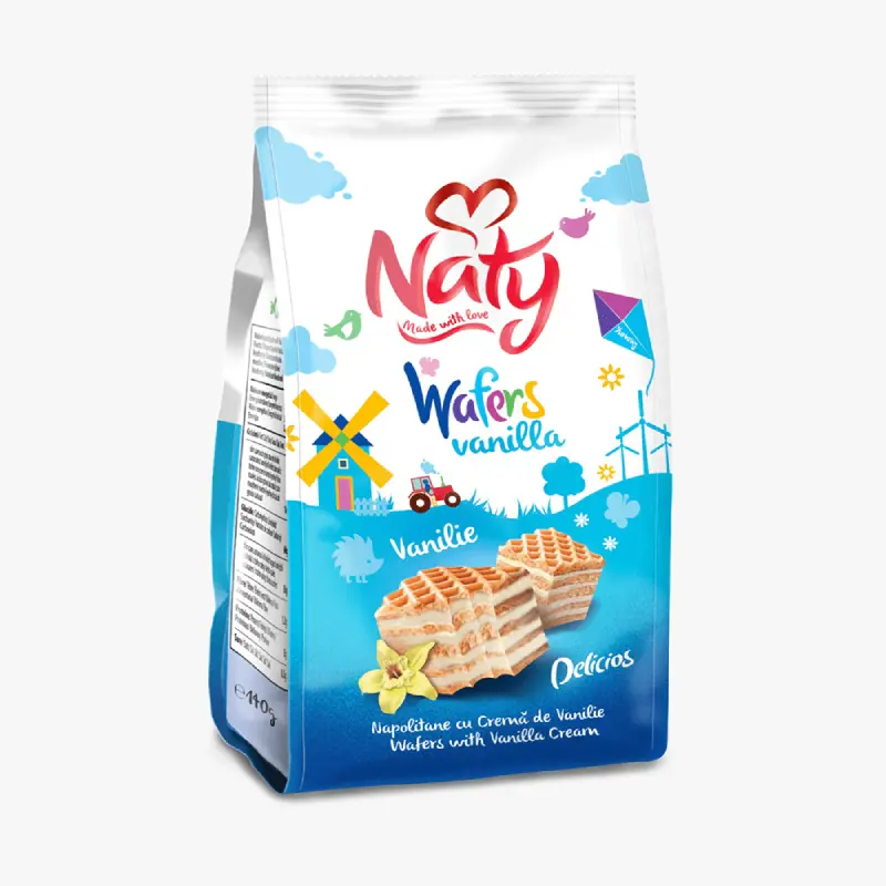 Naty Napolitane cu Cremă de Vanilie 140 g