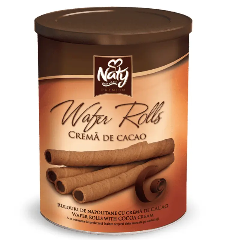 Naty Wafer Rolls – Napolitane Vieneze cu Cremă de Cacao 400 g