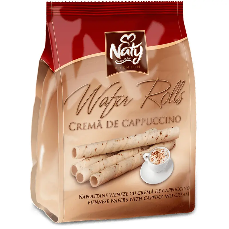 Naty Wafer Rolls – Napolitane Vieneze cu Cremă de Cappuccino 200 g