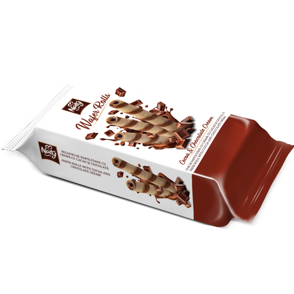 Naty Wafer Rolls – Rulouri de Napolitane cu Cremă de Ciocolată 115 g
