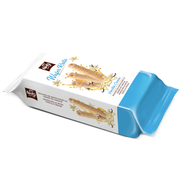 Naty Wafer Rolls – Napolitane Vieneze cu Cremă de Vanilie 115 g