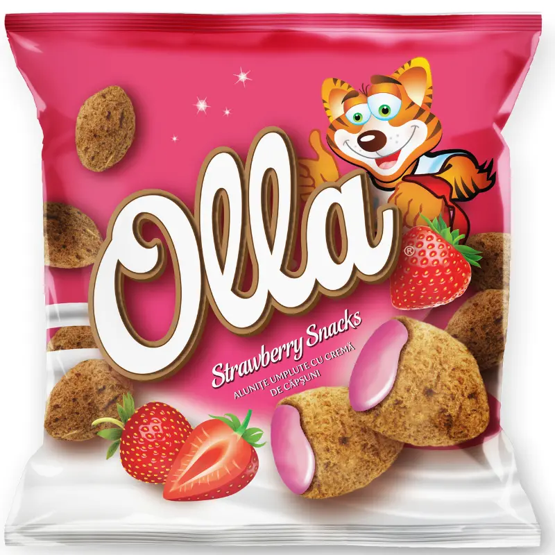 Olla Snacks – Kügelchen gefüllt mit Erdbeercreme 200 g