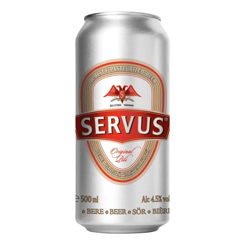 Servus Bere Blondă Pasteurizată – 0.5 l doză
