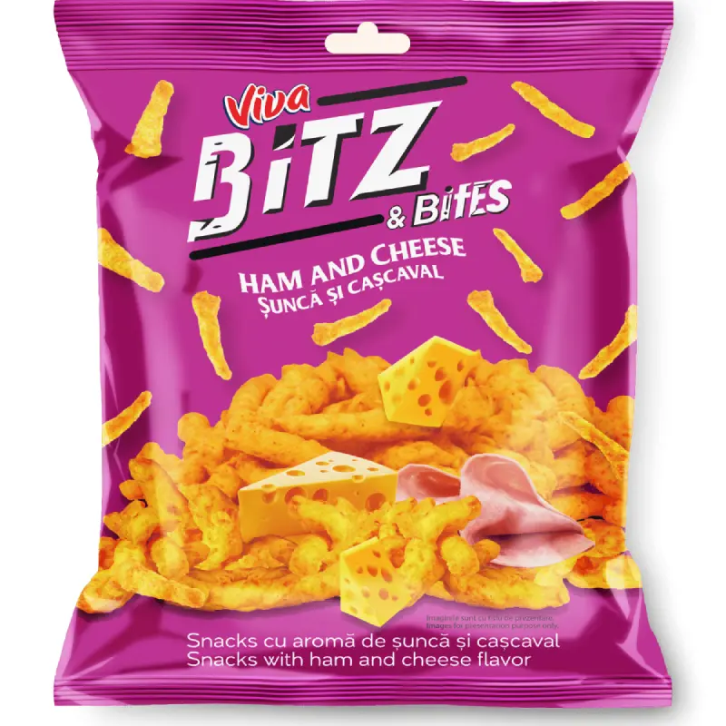 Viva Bitz&Bites Spirale Șuncă și Cașcaval 100 g