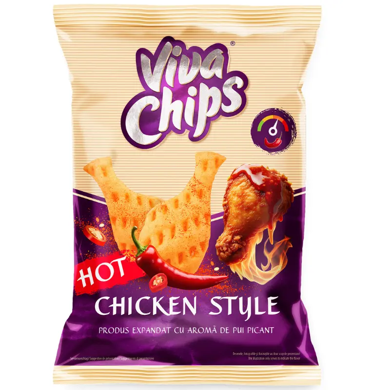 Viva Chips cu Aromă de Pui Picant 100 g