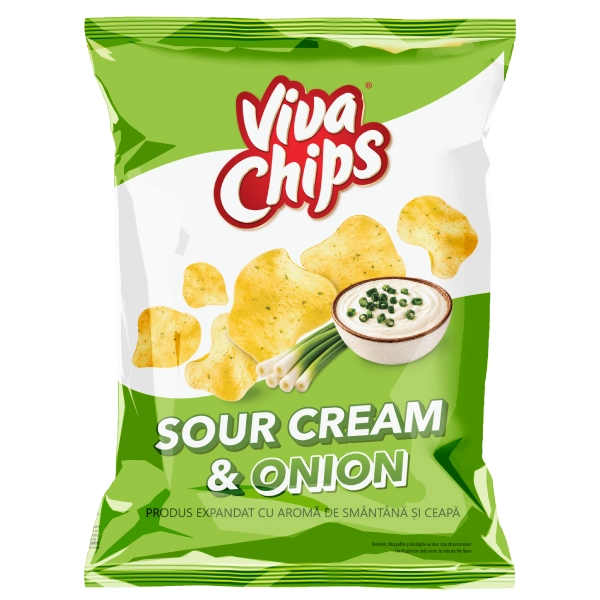 Viva Chips cu Aromă de Smântână și Ceapă 100 g