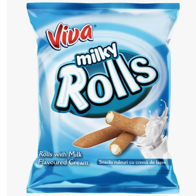 Viva Milky Rolls – Snacks cu Cremă de Lapte 100 g