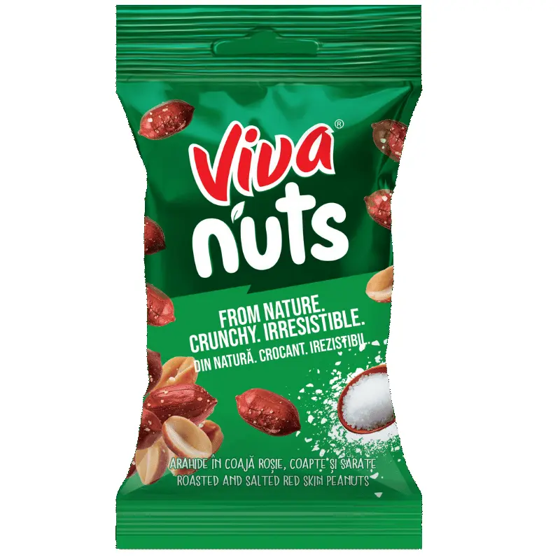 Viva Nuts – Arahide Prăjite cu Coajă Roșie 100 g