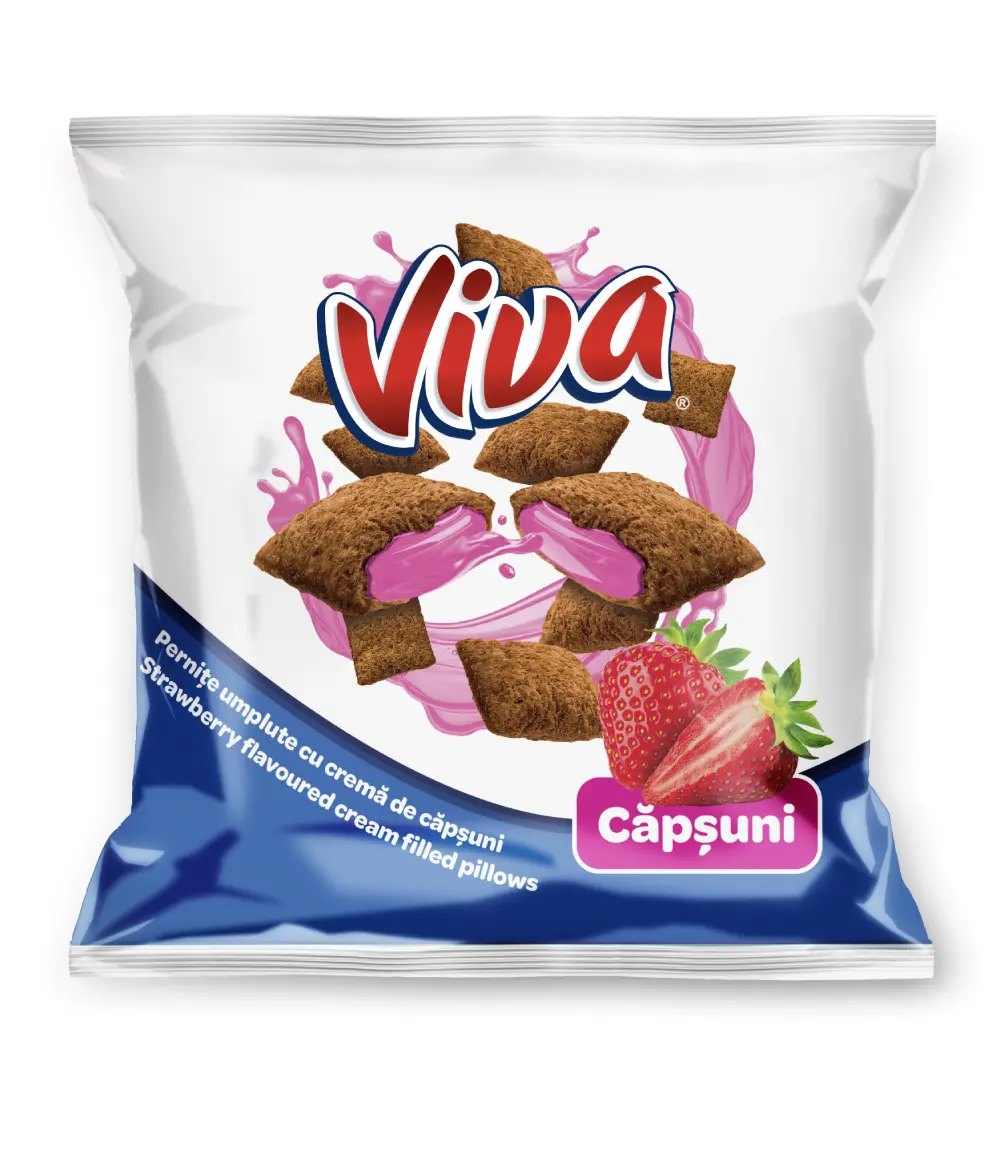 Viva Pernițe Umplute cu Cremă de Căpșuni 100 g