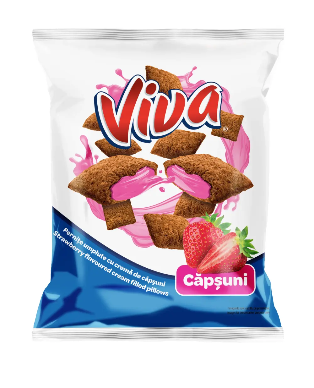 Viva Pernițe Umplute cu Cremă de Căpșuni 200 g