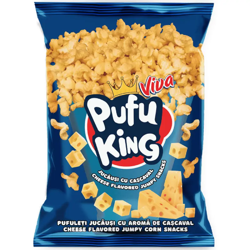 Viva Pufu King – Pufuleți Jucauși cu Aromă de Cașcaval 80 g