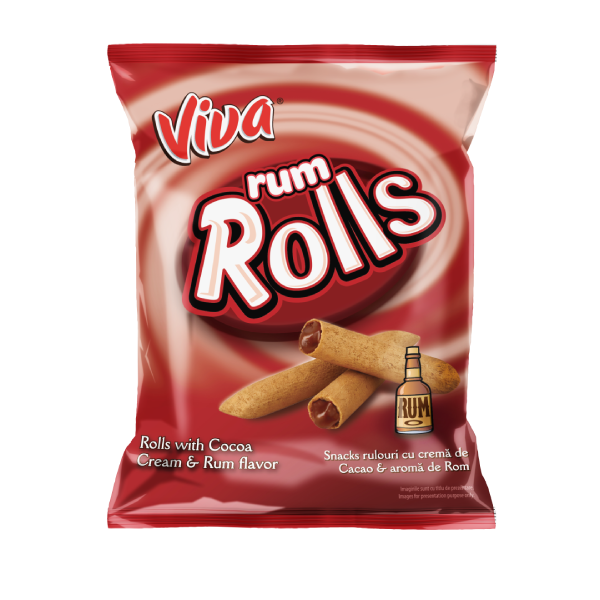 Viva Rum Rolls – Snacks cu Cremă de Rom 100g